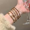Golden Womens Bracelet Titanium Jewelry 18K Gold-plated Waterproof Rust Proof Non Color Changing Mens and Womens Couple Jewelry