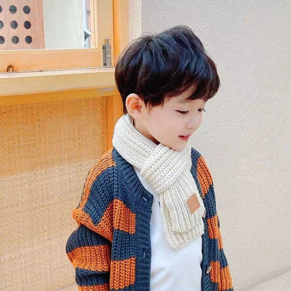 Écharpe chaude pour enfants, écharpe tricotée douce, cache-cou à la mode, pour bébés garçons et filles