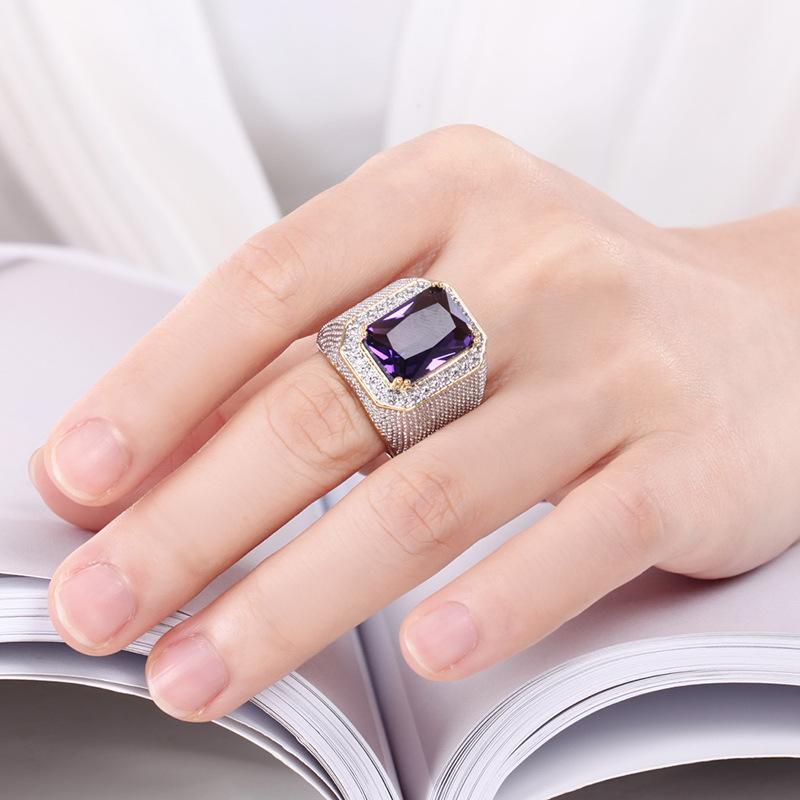 Sace Gems Luksuriøs kobberlegering sirkon bryllup forlovelsesring smykker gave