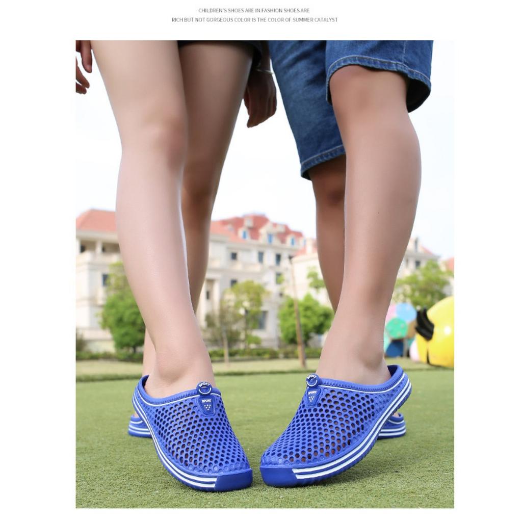 Men's and Women's Slippers with Hollowed Out Breathable Holes, Mueller Shoes, Garden Shoes, Couple Pairs, Half Slippers, Perforated Shoes