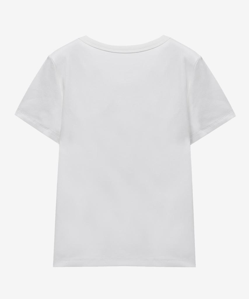 MIND BRIDGE WOMEN [W] U-Neck Basic Slim Fit Short Sleeve T-Shirt - 3 Colors