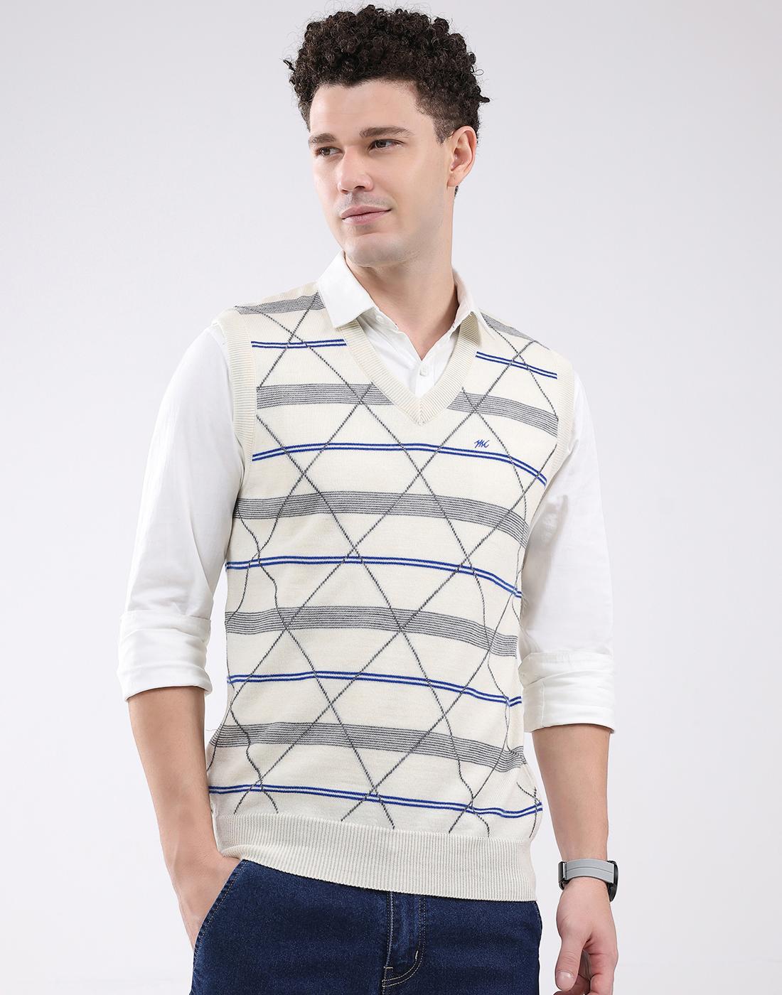 

Monte Carlo Men s V Neck Sleeveless Sweater 2XL кремовый