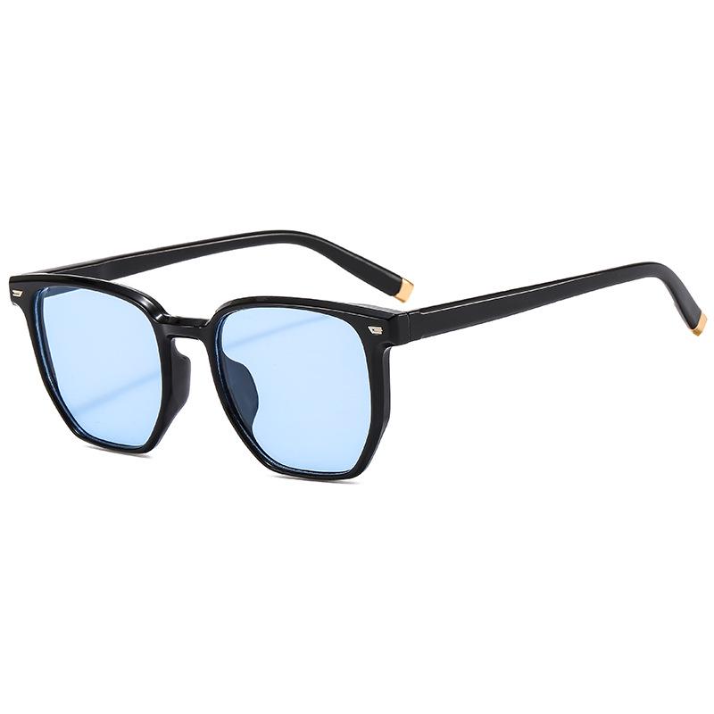 2025 UV Protection Square Blue Sunglasses: Women's Retro & Men's Large Face