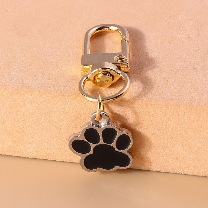 Cute Enamel Puppy Dog Cat Paw Keychain Footprint Keyring Pendants for Car Key Holder Handbag Decor DIY Pet Jewelry Gifts