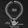 Alloy Full Diamond Lucky Gesture Pendant Personalized Male Hip Hop Cuban Chain Texture Finger Frame Necklace