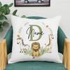 Animal with Name Pillow Case Personalized Pillow Dust Cover Bedroom Kids Wild Party Decoration Pillowcase Birthday Children Gift