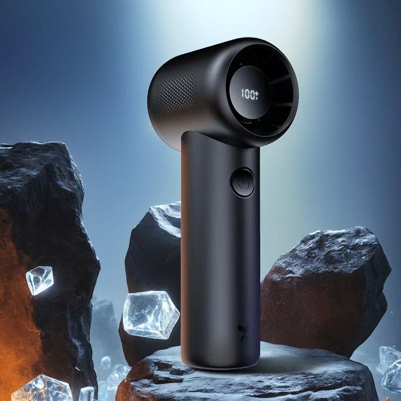 High Speed Turbo Fan Portable Handheld USB Rechargeable with Digital DisplayCooling Fan for Camping Outdoor Office