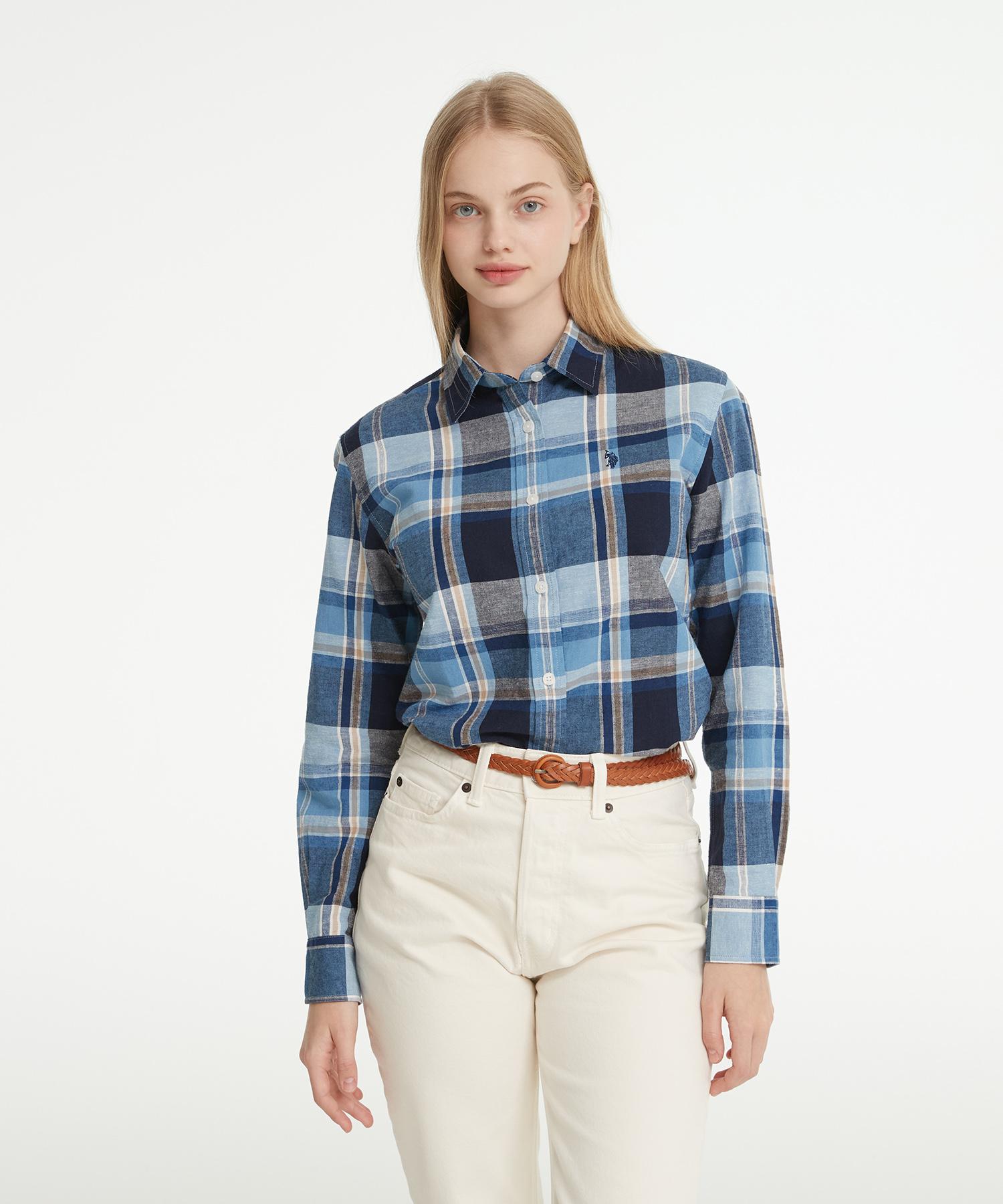 Us Polo Assn Cotton Classic Shirt_Navy Check Navy Check/100