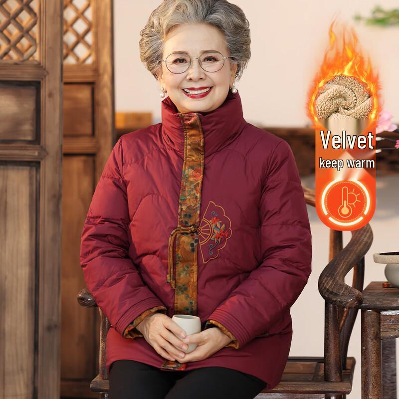 

Новое зимнее пальто для пожилых женщин в китайском стиле, на флисовой подкладке, утепленное 5XL (Up to 160 lbs)