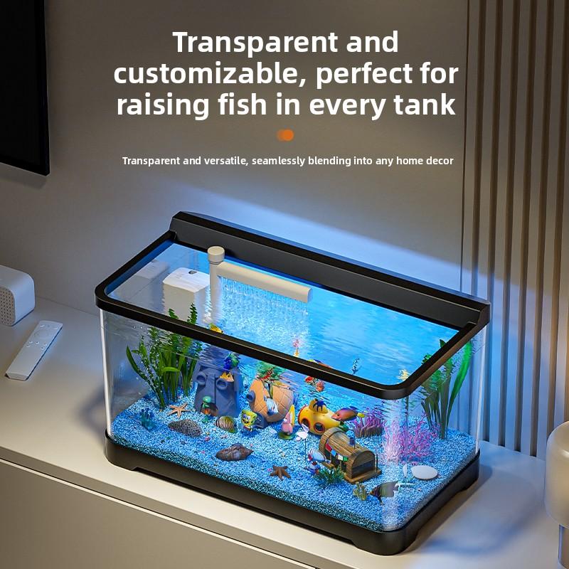 2026 Desktop-Aquarium mit LED All-in-One Landschaftssystem Kompakter Ökologischer Fischbehälter für Büro Kleine Kreative Goldfischschale