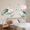 Ink Lotus Wall Sticker Self Adhesive Removable Living Room Sofa Bedroom Home Decor