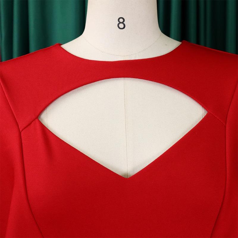 Women Solid High Waist Short Sleeve Pencil Bodycon Office Commute Dress