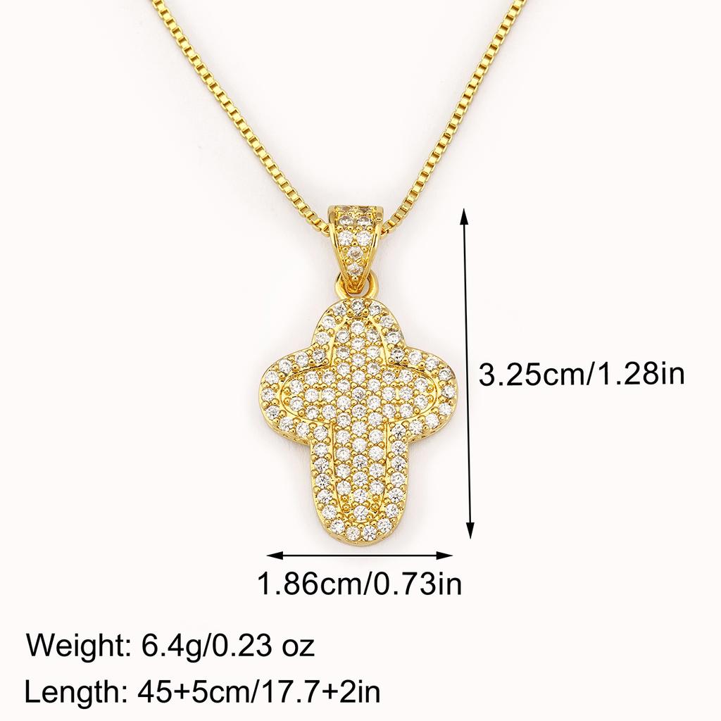 Nidin New Trendy Personality Design Cross Pendant Necklace For Women Men Shiny Crystal Zircon Charm Jewelry Daily Party Gifts