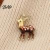 Mini Reindeer Brooch Christmas Pin, Rhinestone Elk Lapel Sweater Xmas Cardigan Coat Suits Accessories, Jewelry Gift for Decorative Pin