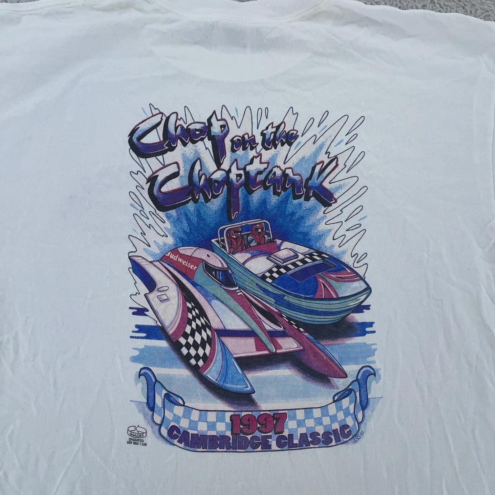

Vtg 1997 Cambridge Classic Powerboat Racing T-Shirt Large Budweiser Choptank 90s L