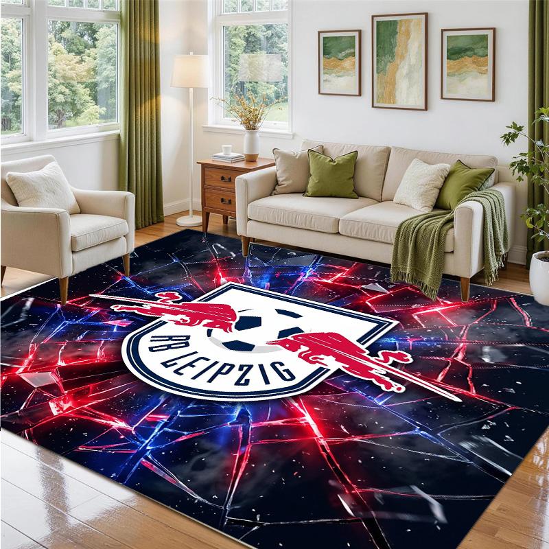 RB Leipzig Football Design Crystal Velvet Rug Soft Decorative Mat for Bedroom Entrance