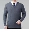 Men's V-Neck 100% Cashmere Sweater - Luxurious, Warm & Thick Knit for Autumn/Winter