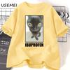 Funny Cat Ibuprofen Graphic T Shirts Unisex Unisex Cotton Tee Clothing Creativity Short Sleeve Fashion Casual Loose Tops Streetwear