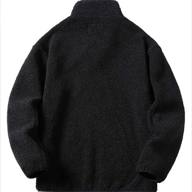 Giacca da uomo in velluto di agnello moda autunno inverno moda giacca in pile da uomo semplice in orsacchiotto solido giacca da uomo allentata casual più velluto addensato