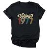 Camiseta De Aniversrio Vintage 1970 Feminina Top Grfico Preto Harajuku Festa De Aniversrio De Quarentena Streetwear Casual