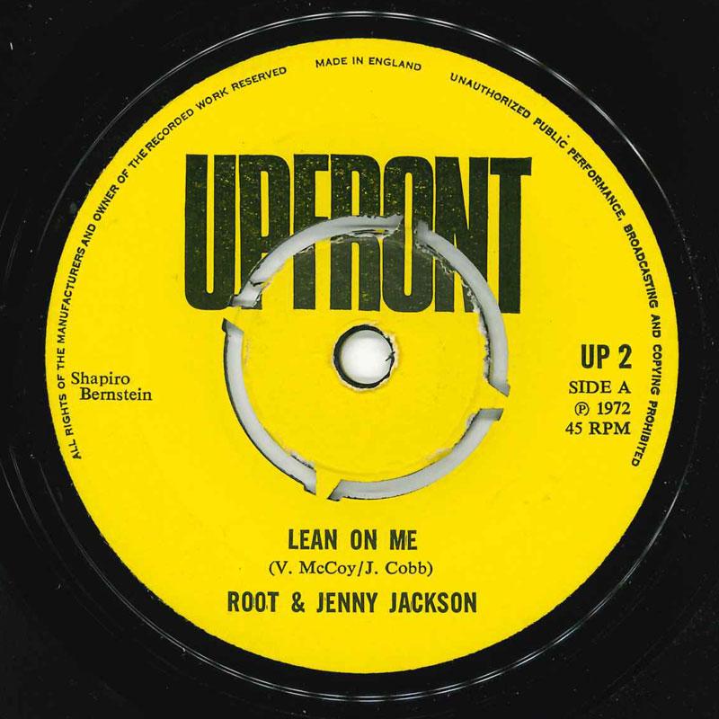 

7inch Record ROOT JACKSON & JENNY JACKSON - Lean On Me UP2 Upfront 1972 UK Soul/Funk Used