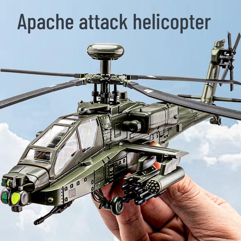 Apache Helicopter Alloy Model Military Toy for Kids