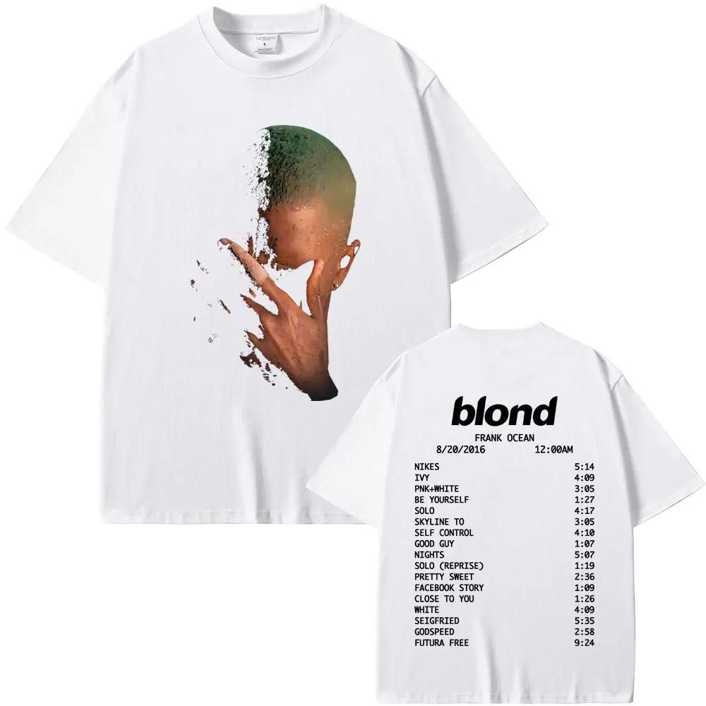 Rapper Frank Missing Graphic T Shirt Hip Hop Ocean Blond Album Summer Tees Y2k Unisex Blond Fashion Casual Tee ONeck Tops