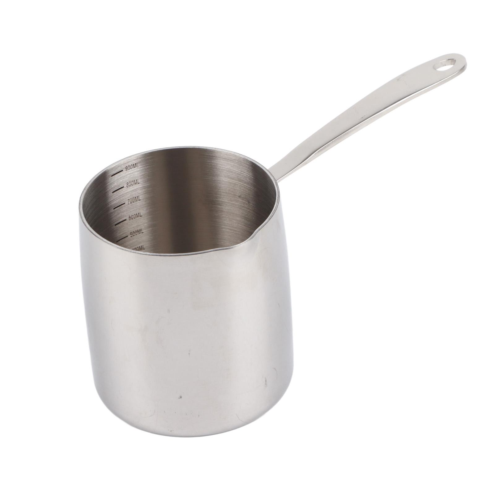 

Butter Warmer Pot Quick Heat Conduction Three Layers Stainless Steel Butter Warmer with Accurate Scales Hole 900ML L