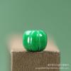 Green Jade Carved Pumpkin Barrel Beads 14x11mm - DIY Jewelry Accessories Y175