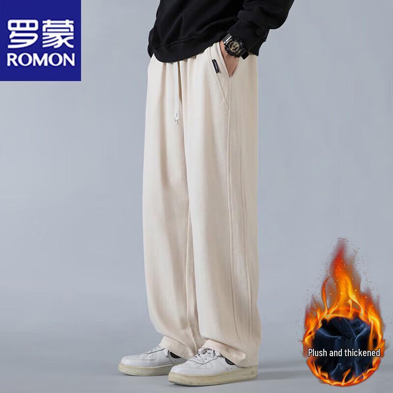 ROMON Men's Autumn/Winter Loose Straight-Leg Casual Sport Pants
