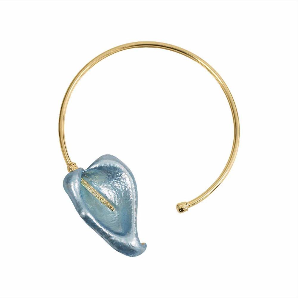 

Leaf Geometric Circular Collar Gold Flower Necklace Fashion 3D Flower Metal Choker Gift Style 5