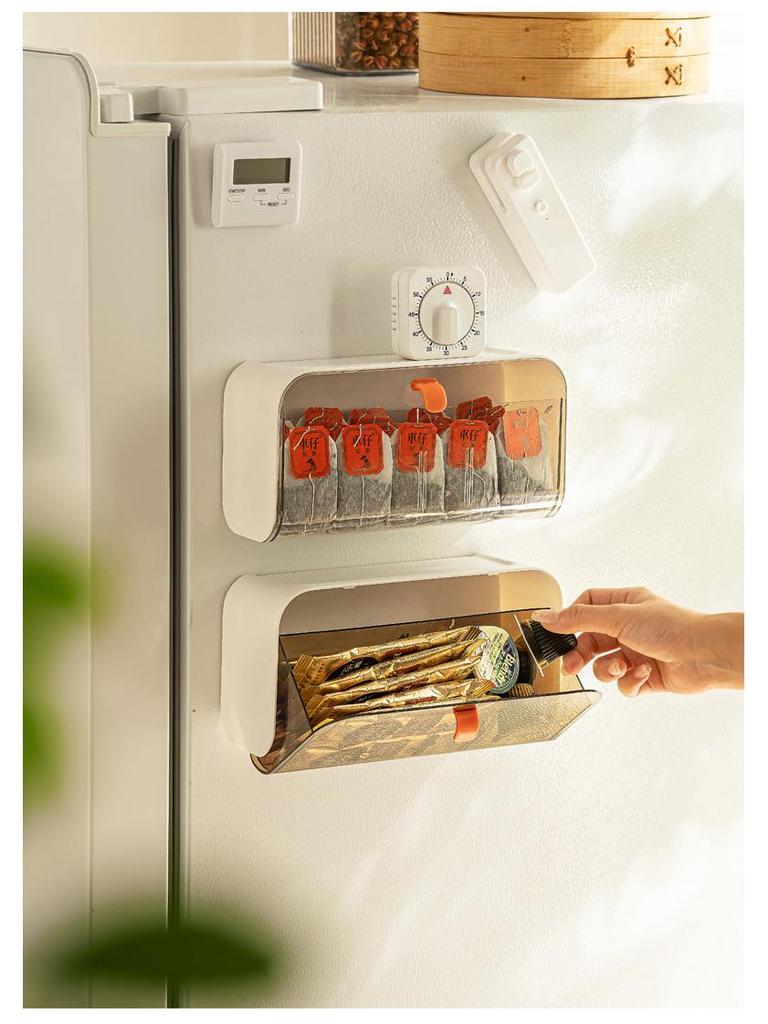 Wall-Mounted Divided Plastic Storage Box for Home and Dormitory Essentials