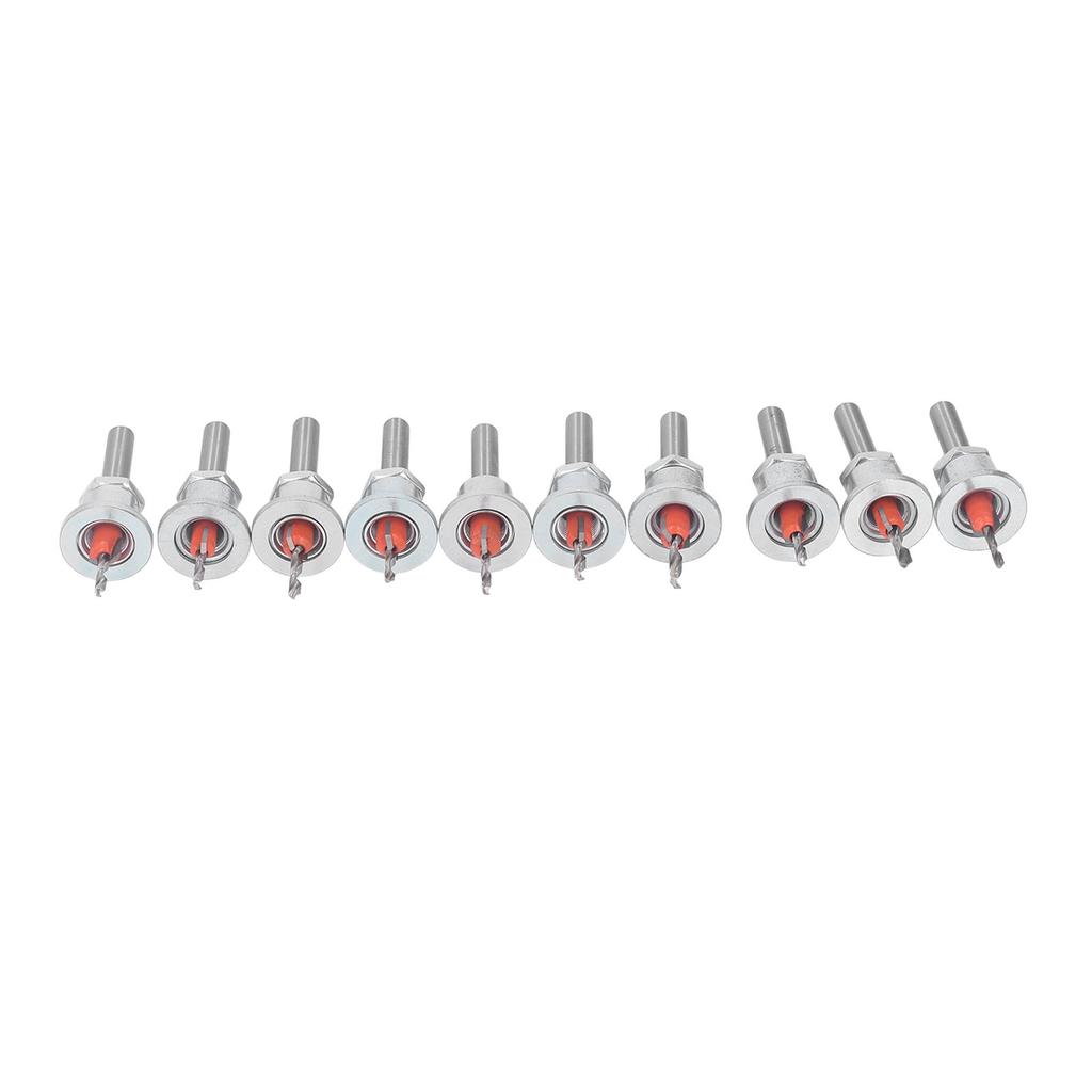 10PCS Countersink Drill Bits Adjustable Stop Tapered Countersink Bit for Wood Plastic Soft Metal