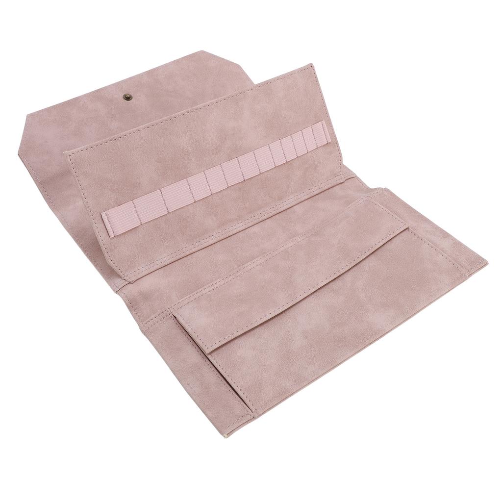 Knitting Needle Storage Bag PU 13in Knitting Needle Case Organizer for Home Travel Cafe Light Rosy