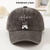 A Vintage Baseball Cap with a Heart Pattern Designed for Kids Stylish SoftTop Cap for Boys And Girls Adjustable Size Trendy
