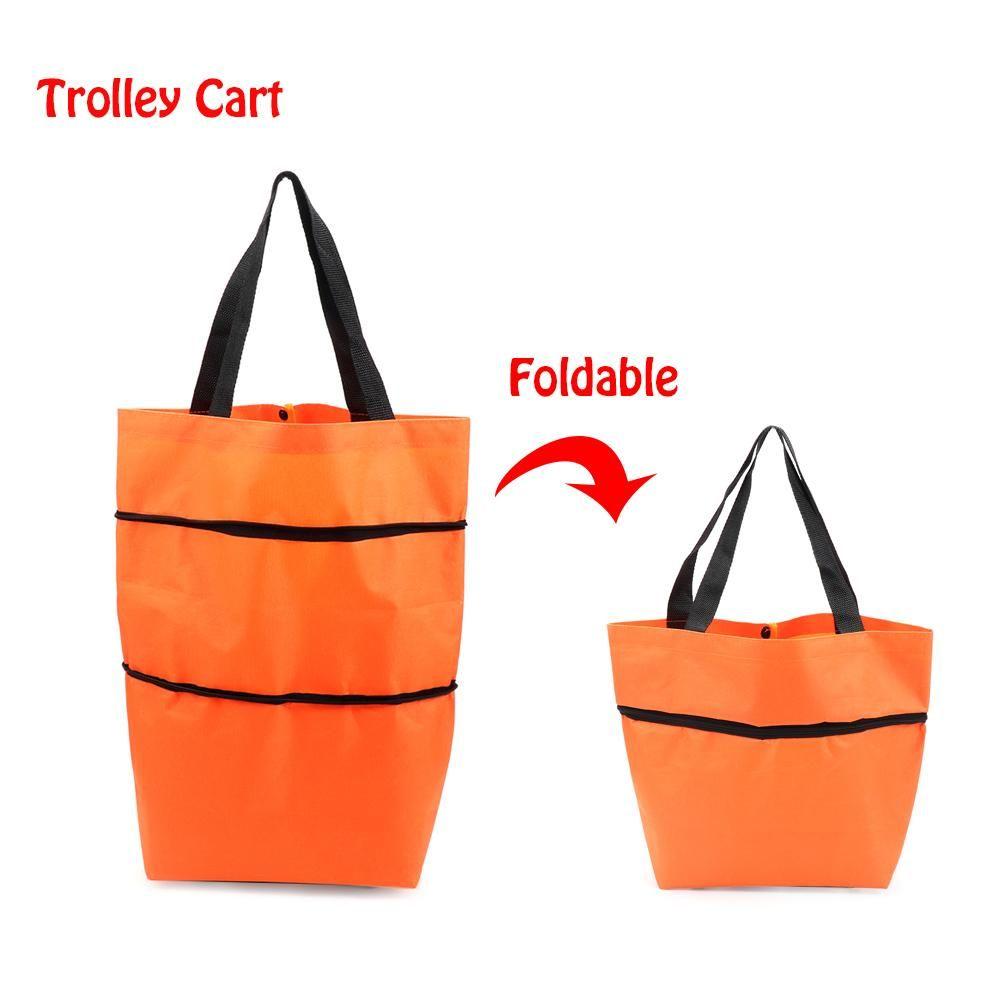 foldable eco friendly shopping bolsa with wheels