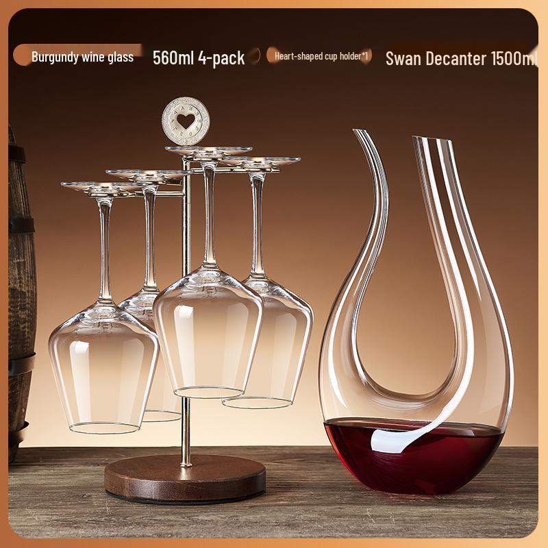 Creative Red Wine Glass Hanging Rack for Living Room Cabinets - Display and Storage Shelf with Ornaments