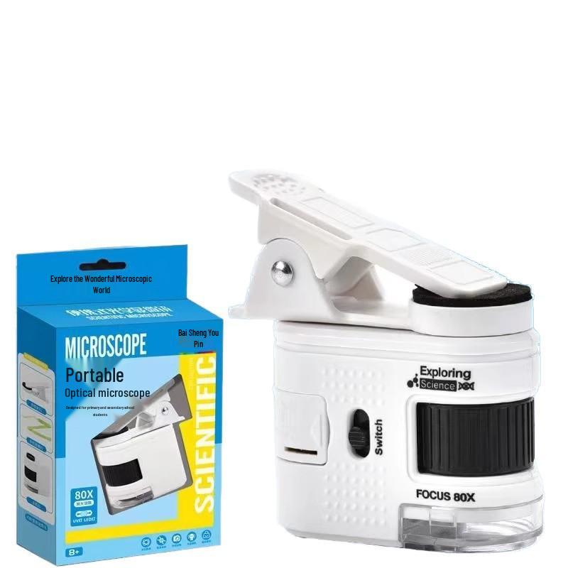 Bärbar Barnmikroskop med Telefonanslutning för Vetenskapsutbildning & Utomhusutforskning