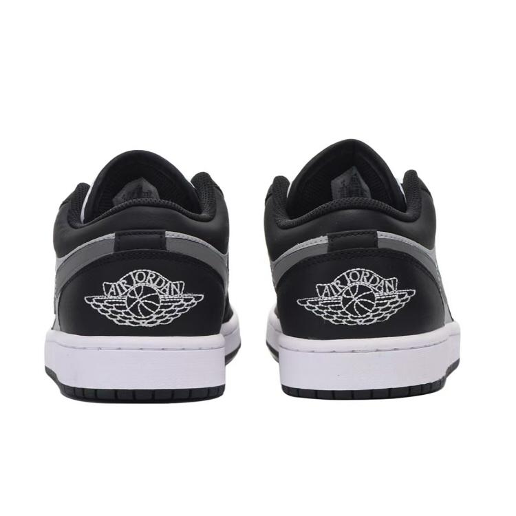 Jordan Air Jordan 1 Cushioning Slip Resistant Low top Vintage Basketball Shoes Men's Black White 553558-132(Team183-)