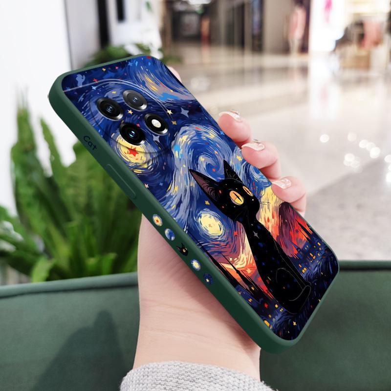 

Star Cat Phone Case For Oneplus 12 12R 11 11R 10 10R 10T 9R 9RT 9 8T 8 7 7T Pro 5G Liquid Silicone Cover OnePlus 11 5G