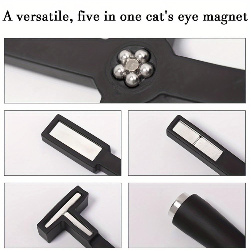 LINMANDA 5 in 1 Multi-function Cat Eye Nail Magnet Tool with Silicone sleeve Protective Case Strong Suction Cat Eye Magnet Pen