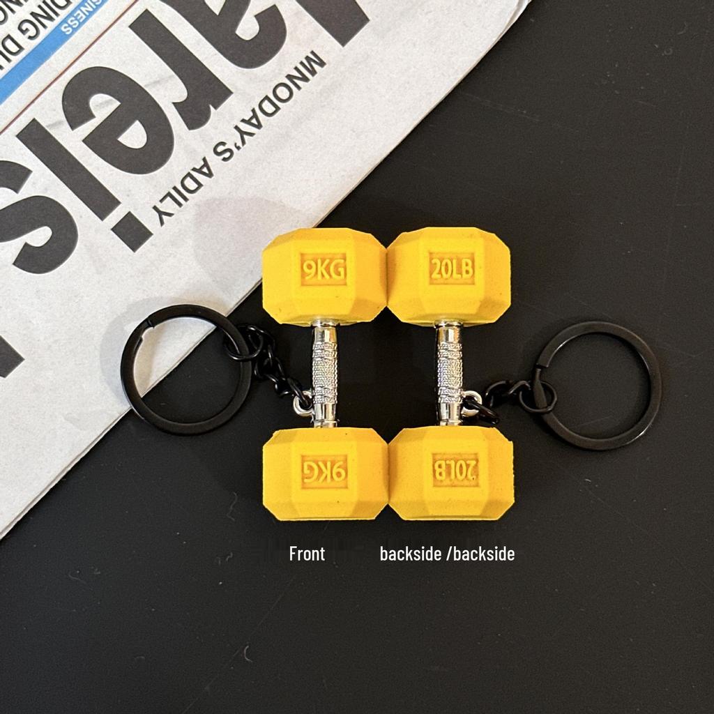 Fitness Series Gummi-Schlüsselanhänger: Hantel- & Kurzhantel-Anhänger für Geschenke