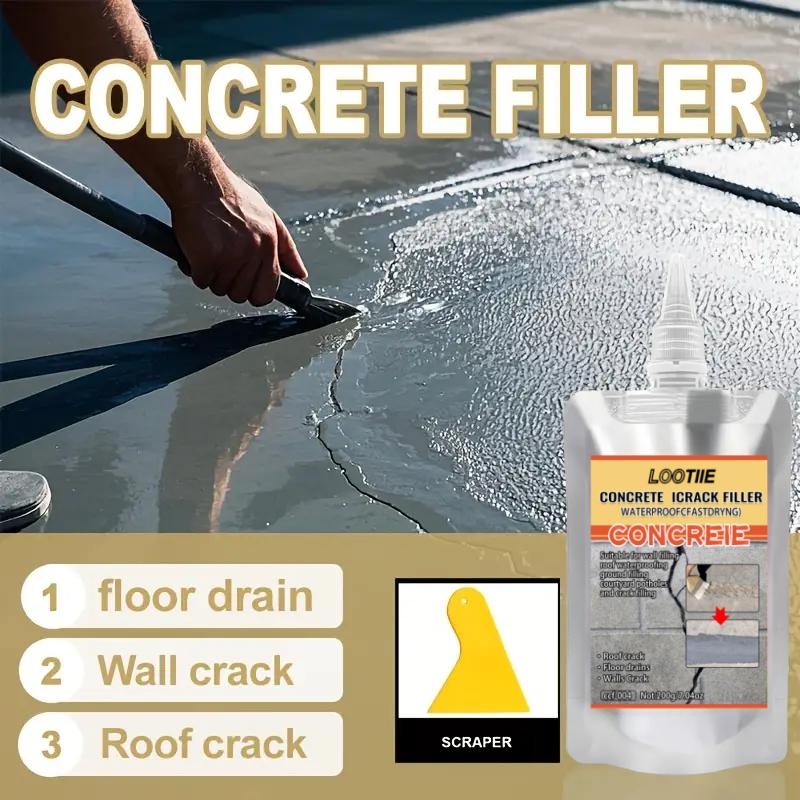 200g Waterproof Crack Filler | Fast-Dry Self-Leveling Concrete Repair | For Walls/Roofs/Floors | Outdoor Tile Sealant | Anti-Agi