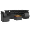 VidaXL Salon de Jardin avec Coussins 7 pcs, Canapés de Terrasse, Ensemble de Meubles de Patio, Mobilier d'Extérieur, Noir 3225026