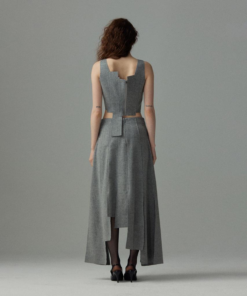 Meuameu Wool Patchwork Skirt