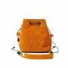 ASSOB Water Proof Suede Mini Drawstring Shoulder Drawstring Orange Bag,