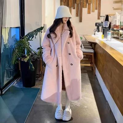 Manteau en fausse fourrure de vison pour femme, nouvelle doublure d'hiver et manteau long épais en coton