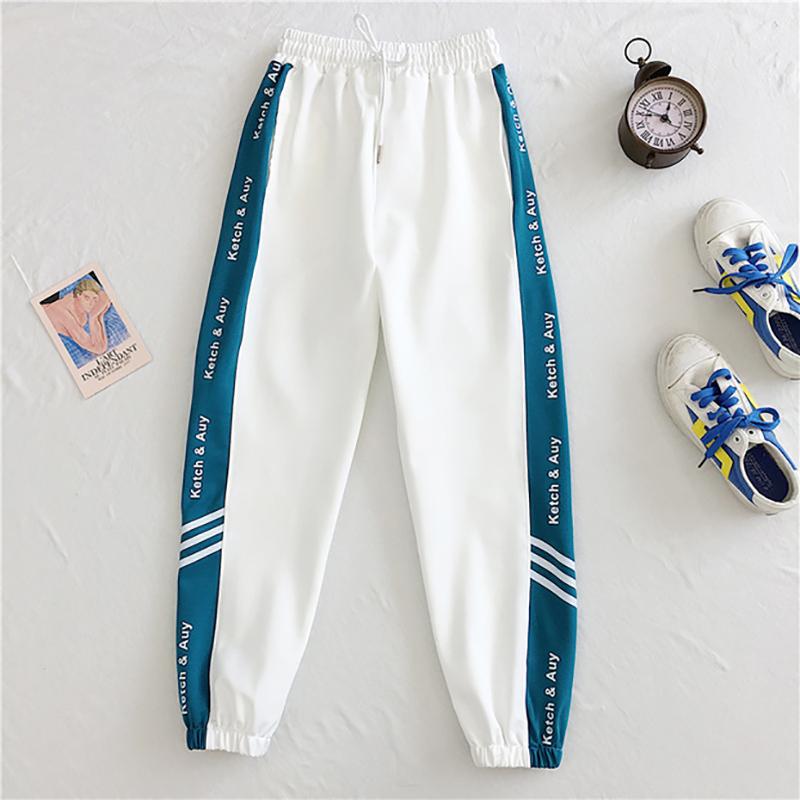 

IELGY летние спортивные брюки для студентов, корейская версия, свободные новые повседневные универсальные узкие брюки для женщин 5XL зелёный