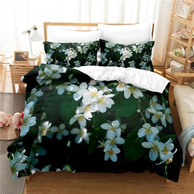 Juego de Cama Gardenia Juego de Funda Nórdica Ropa de Cama 3d Impresión Digital Ropa de Cama Tamaño Queen Diseño de Moda