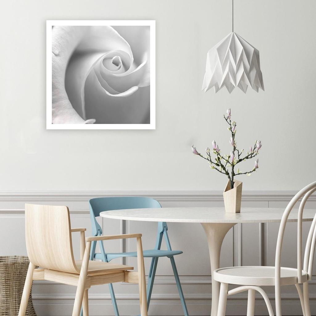 Canvas Print White Rose Macro